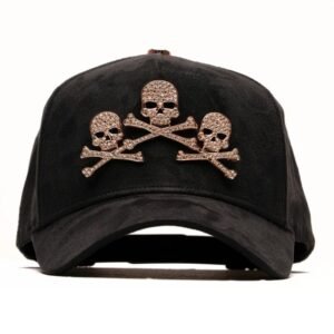 Barbas Hats ROSE GOLD SKULLS 24K gorra premium negra con calaveras rose gold
